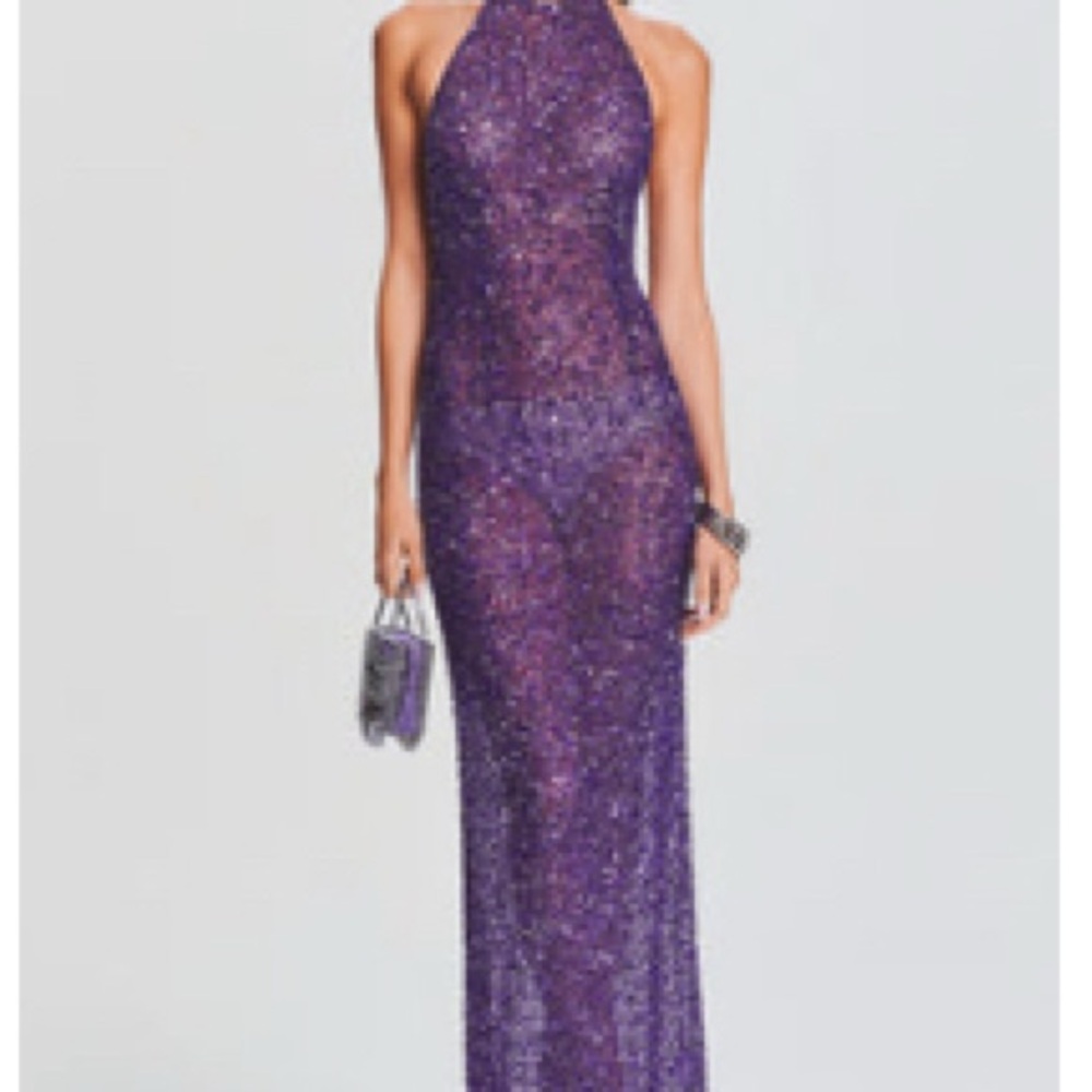 Elegant Purple Halter Dress (new - never wore)